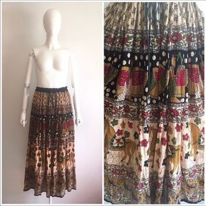 Vintage Vini India Indian Novelty Print Skirt